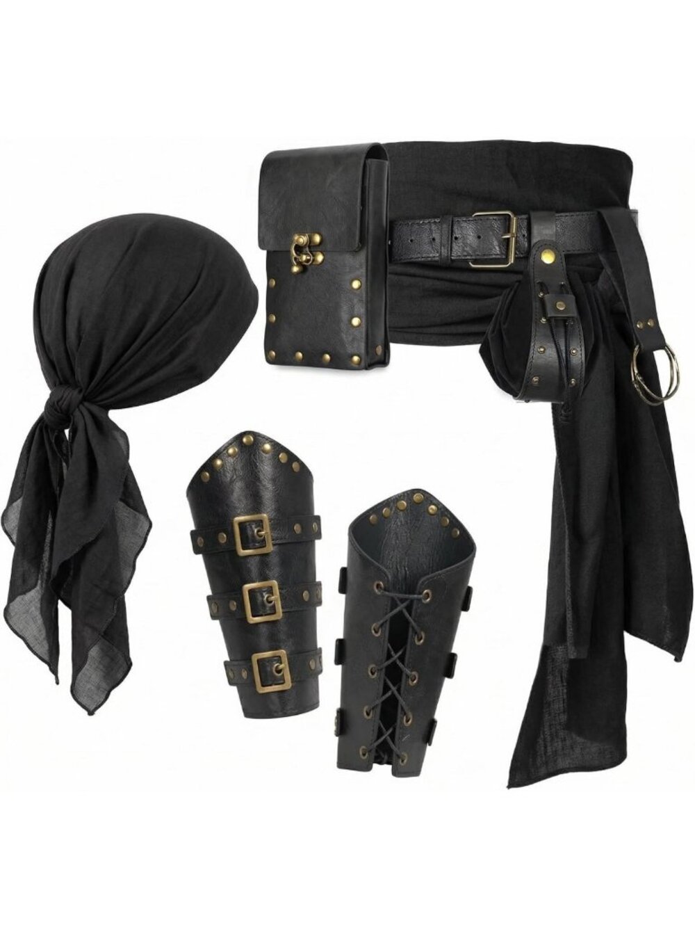 8 Pcs Pirate Costume Accessories Set for Renaissance Faire & Cosplay Events